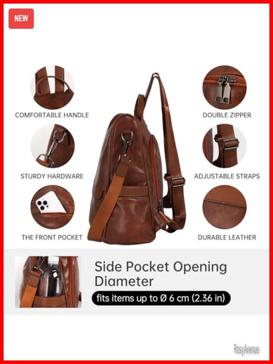 Women\'s PU Leather Anti-theft Backpack Purse Fashion Satchel 3-in-1 main image 4